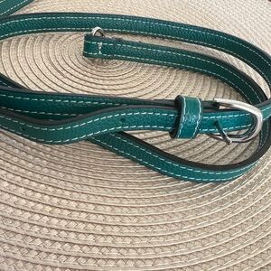 NWOT Bandolier |  green Leather adjustable phone case strap with silver clasp